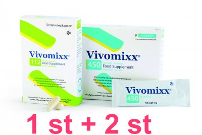 Vivomixx kapslar och dospåsar förpackning probiotika